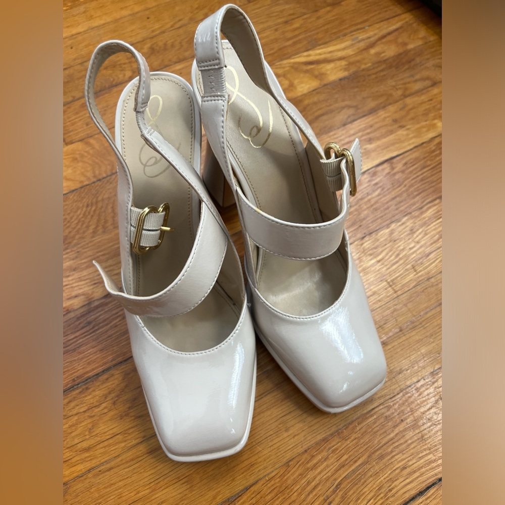 Sam Edelman Jildie Mary Jane Sling Back Heel in Linen size 8.5 - Picture 9 of 13
